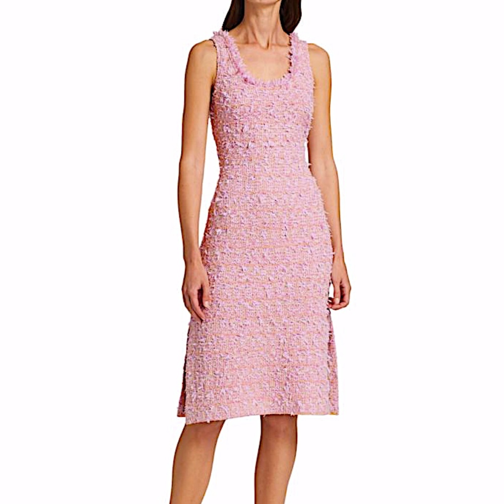 ST. JOHN Loose Weave Tweed Knit Dress